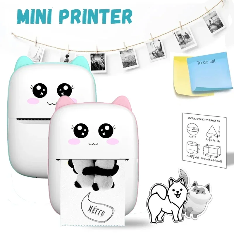 

Kids Mini Portable Thermal Printer Wireless Label Machine 200dpi Inkless Pocket Imprint Phone Ticket Printing Paper Toy Gift