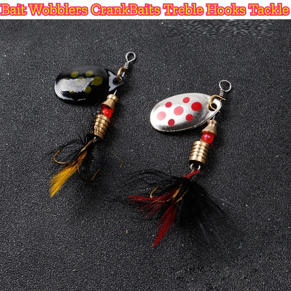 10 قطعة/الوحدة الدورية سبينر الصيد السحر 2 إلى 8 جرام 3.5 جرام ملعقة الترتر المعادن الطعم الثابت Wobblers كرانكبيتس خطاف ثلاثي معالجة ﻿