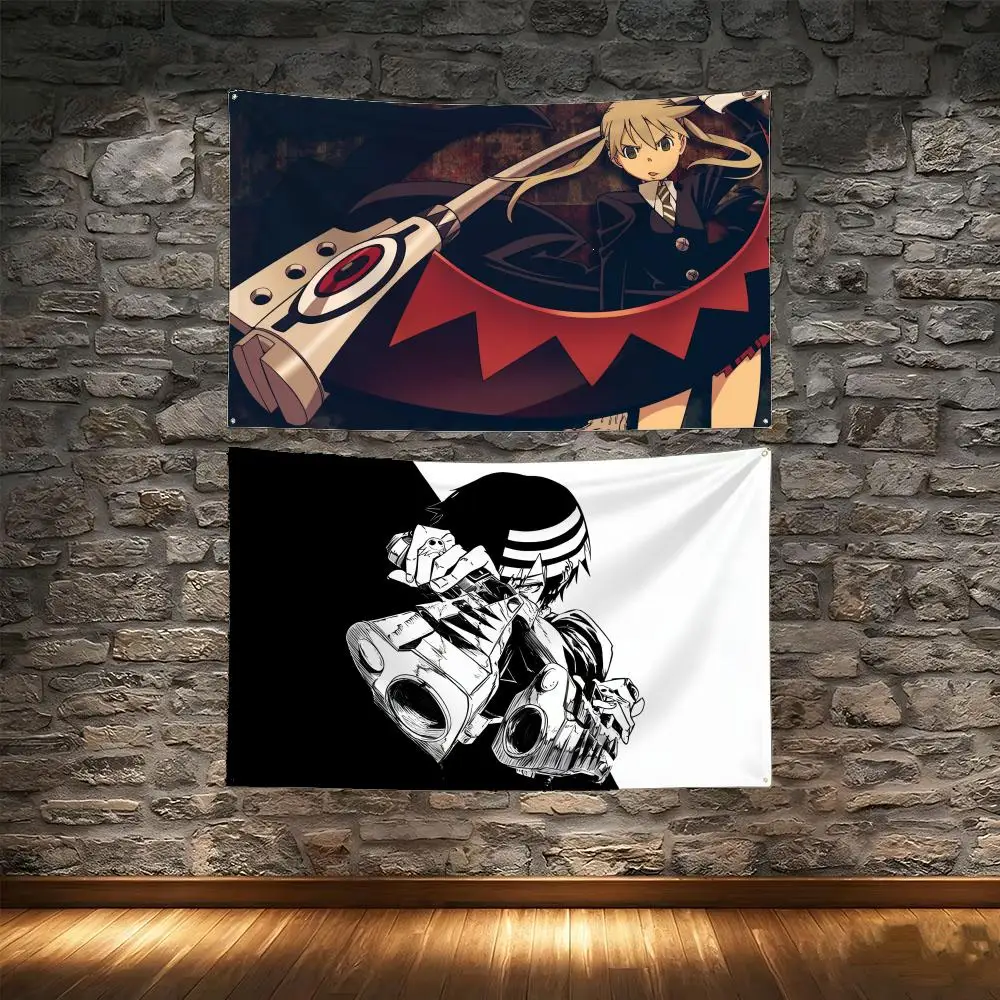 Gothic Fantasy Anime S-Soul Eater Flags Tapestry Creative Pattern Photo Living Room Wall Art Party Outdoor Decor