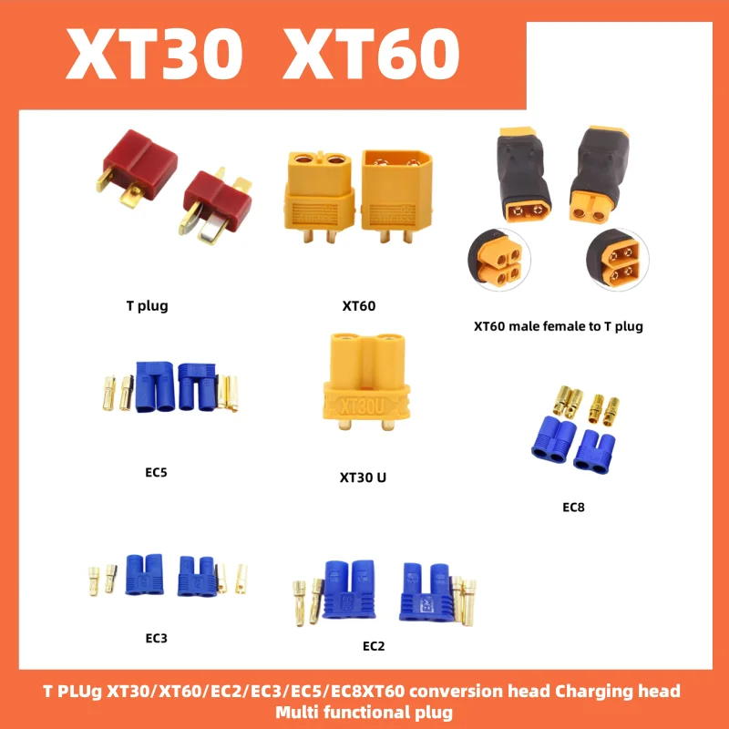 Xt60 מחבר Xt60 זכר קליע נקבה מחבר כוח תקעים עבור rc lipo מנוע סוללה xt60 ט