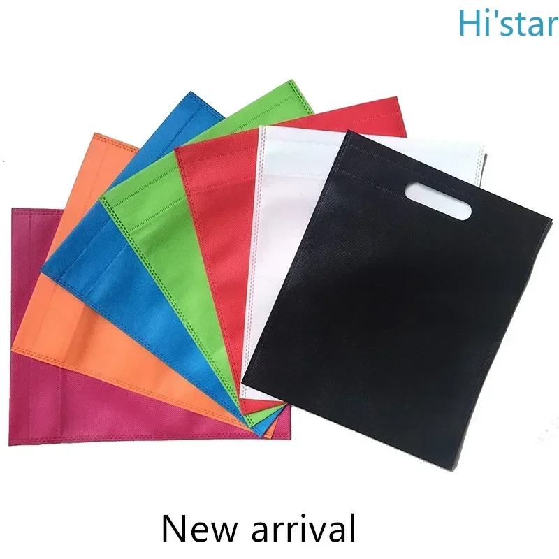 

20 Pcs New Arrival Quality Reusable Foldable Shopping Bag Durable Non-Woven Tote Pouch Storage Handbag Grocery Customize Logo P