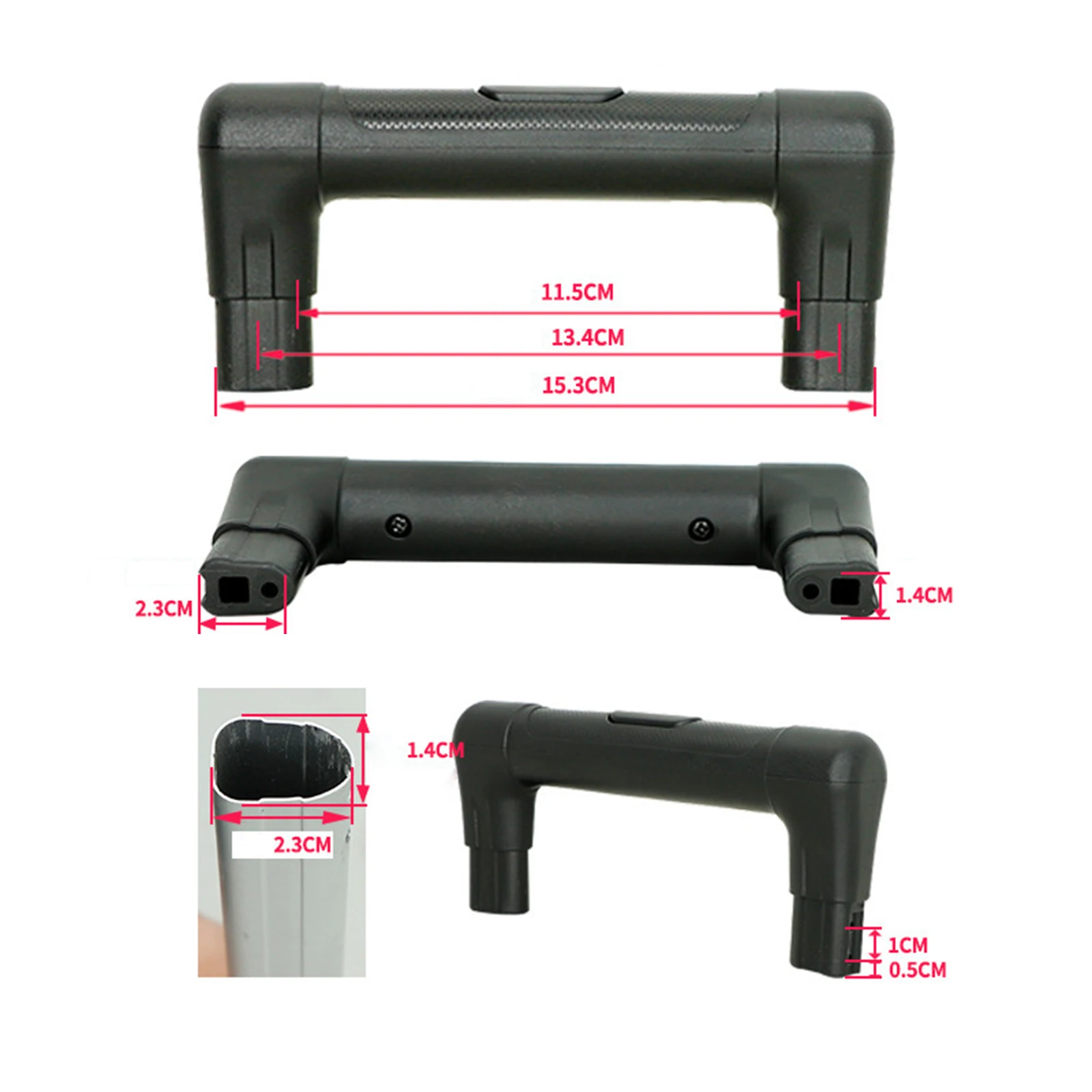 Poignée de traction à bagages, poignées de rechange confortables de 24, 6 cm de long, en plastique, pour valise