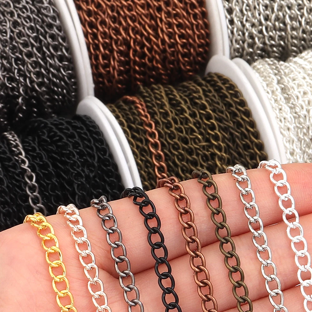 10 mètres/rouleau métal fer chaîne collier lien chaîne en vrac chaîne pour la fabrication de bijoux résultats collier à faire soi-même Bracelet chaîne accessoires
