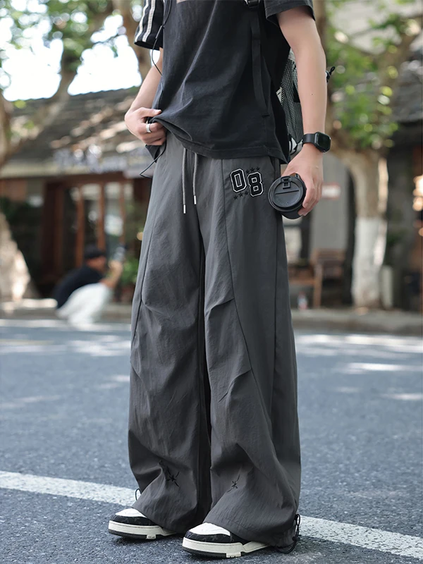 

Американские брюки-десантники Qui Dry, мужские летние модные свободные прямые спортивные повседневные длинные футболки High Street Haome