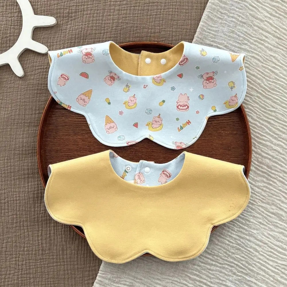 Cute Prints Absorbent Reversible Bib Breathable 100% Cotton Drool Bibs Antibacterial Soft Summer Bibs for Toddler Feeding