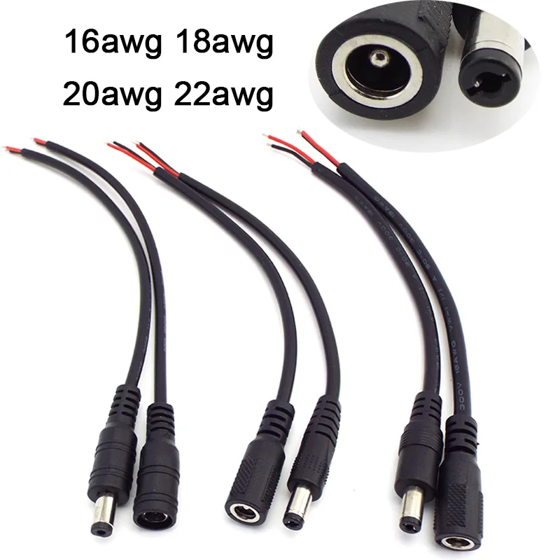 2A 5A 7A 10A DC 암수 전원 공급 커넥터 연장 케이블 5.5X2.1MM 구리선 LED 스트립 CCTV 카메라 L1용