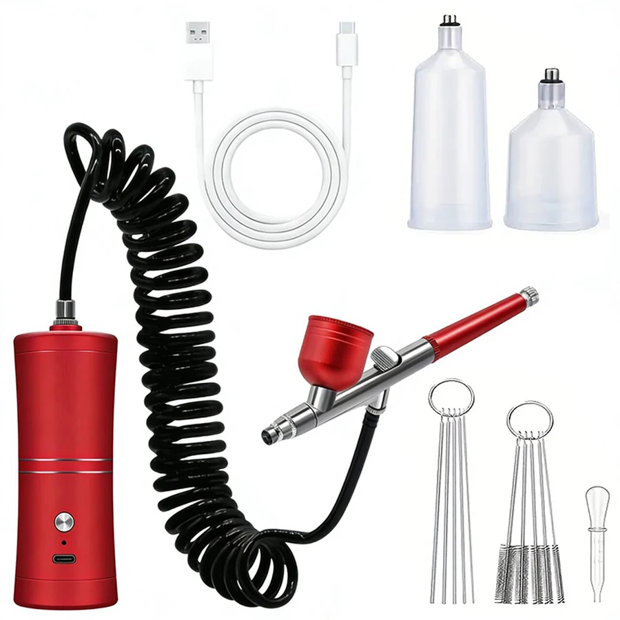 

Airbrush with Compressor Portable Painting Mini Spray Gun for Painting Paint Crafts Nail Art Paint Crafts Modeling