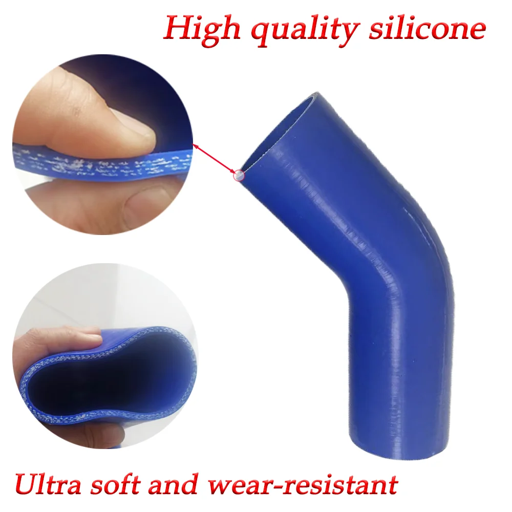 Automotive silicone hose 45 degree angle variable diameter bend pipe, Large and small, Cloth clamped rubber water pipe