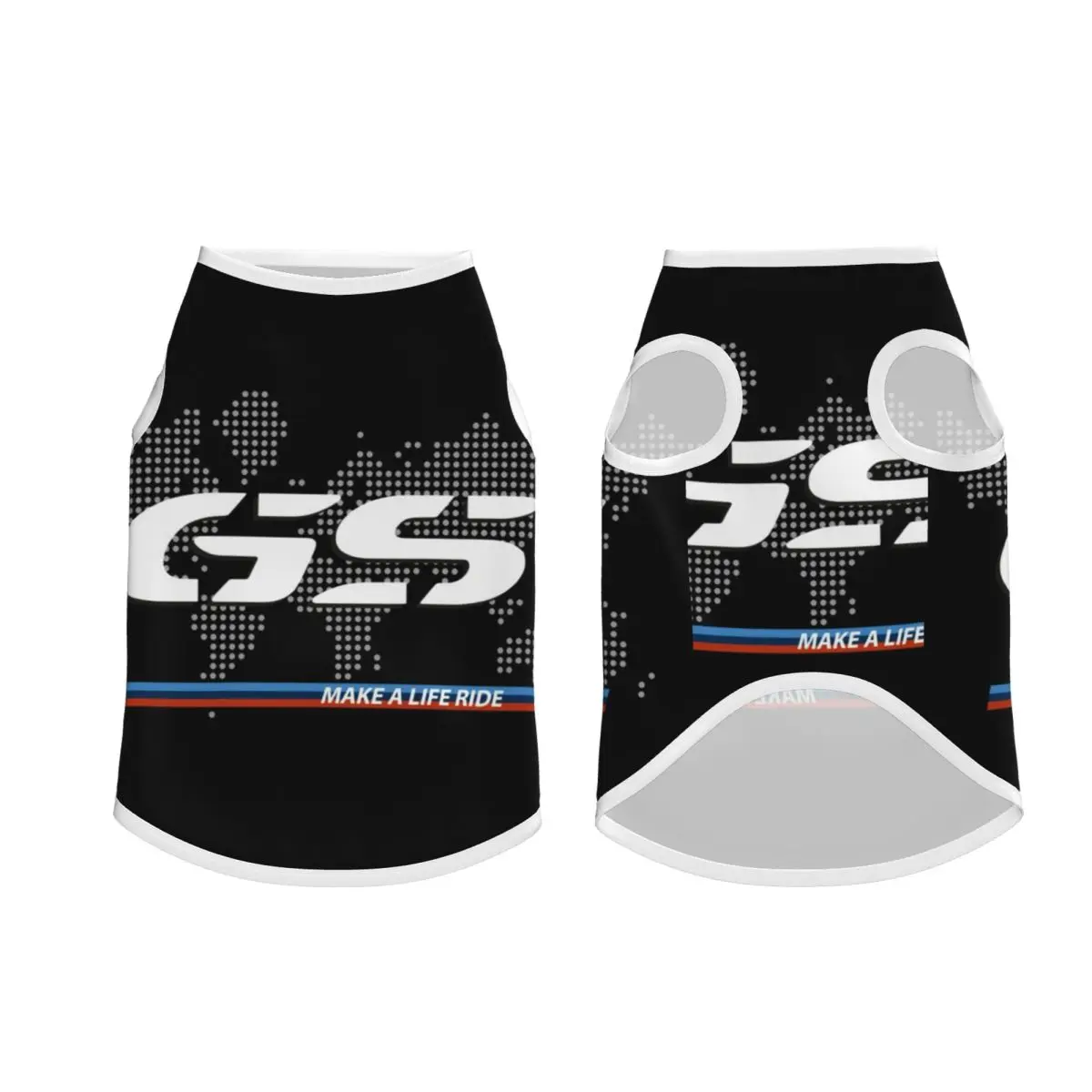 Custom Make A Life Ride GS Motorcycle Adventure Dogs Clothes Breathable Thin World Map Pet Vest Large Dog Jacket Pet Accessories