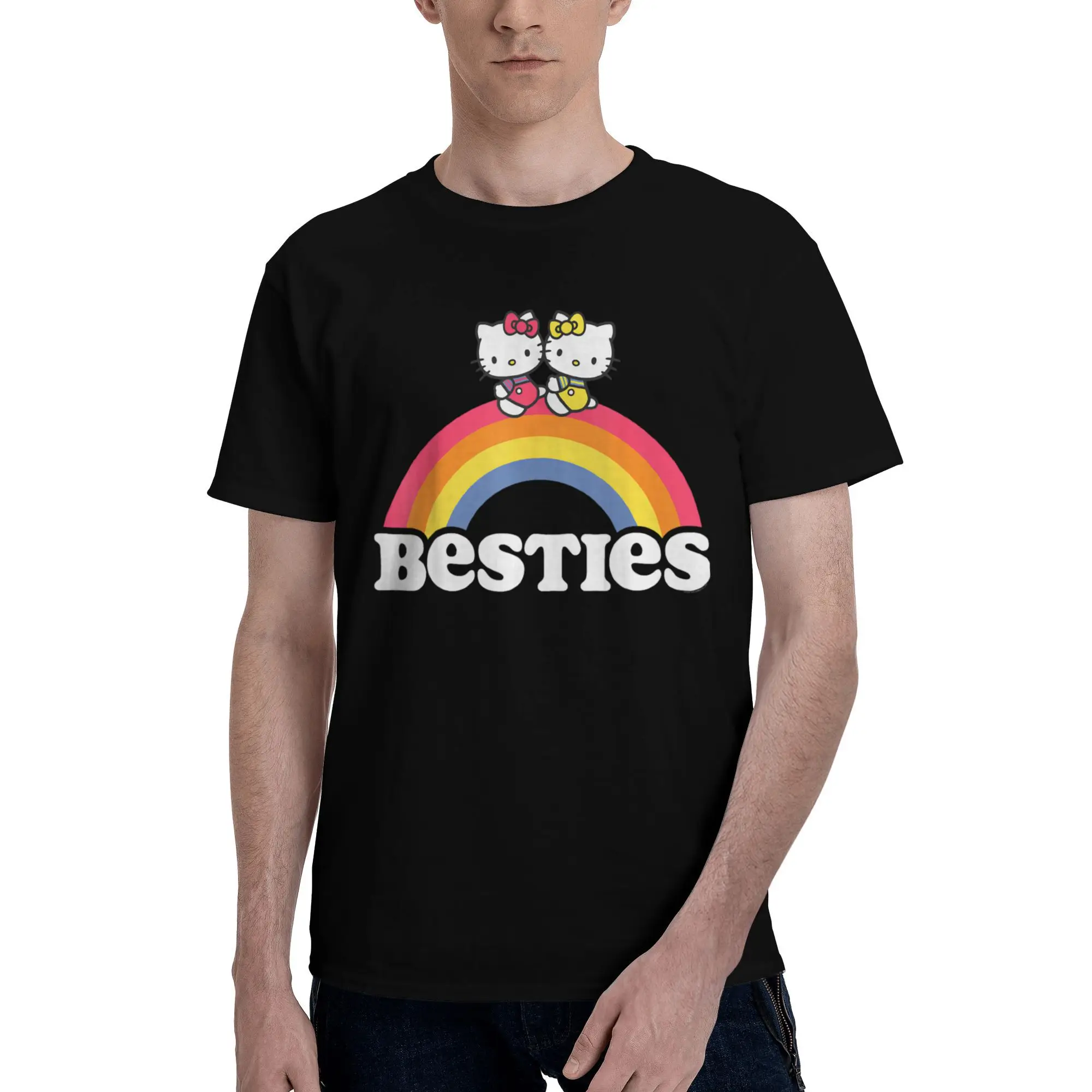 

Hello Kitty and Mimmy Besties Tee Shirt for Men Women Gift T Shirts Cotton Clothes