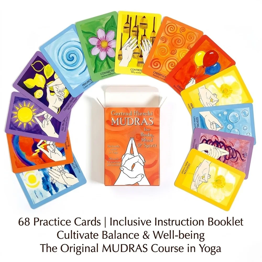 68-Card Yoga Mudra  Deck (10.3 x 7.5 cm),English Edition Healing Oracle Cards,suitable for yoga practice,meditation,and wellness