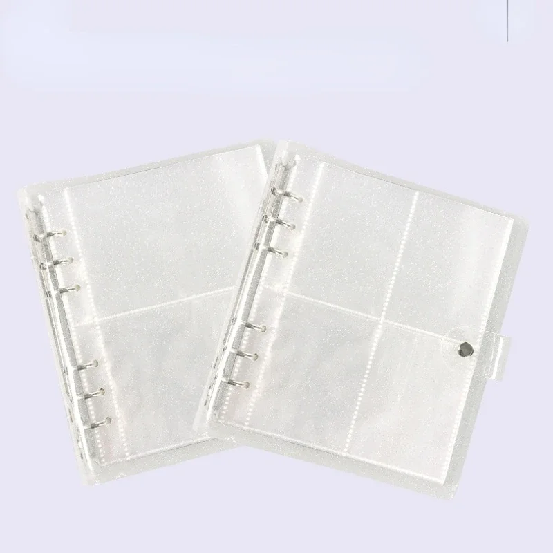 3/4/5/6 Inch Photo Album Large Capacity Transparent Binder Album Photo Card Collection Book 6 Hole Loose Leaf Fans Supplies