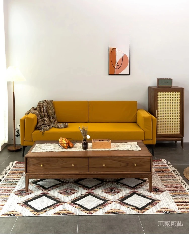 

Чайный столик из цельного дерева в скандинавском древнем стиле, современный минималистичный чайный столик