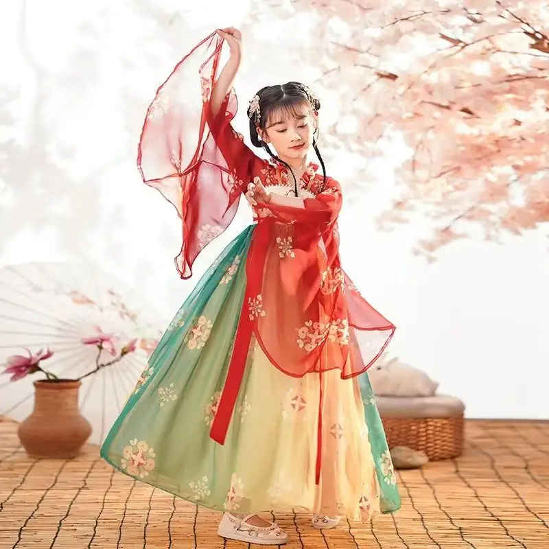 

Китайское летнее платье Ханьфу для девочек