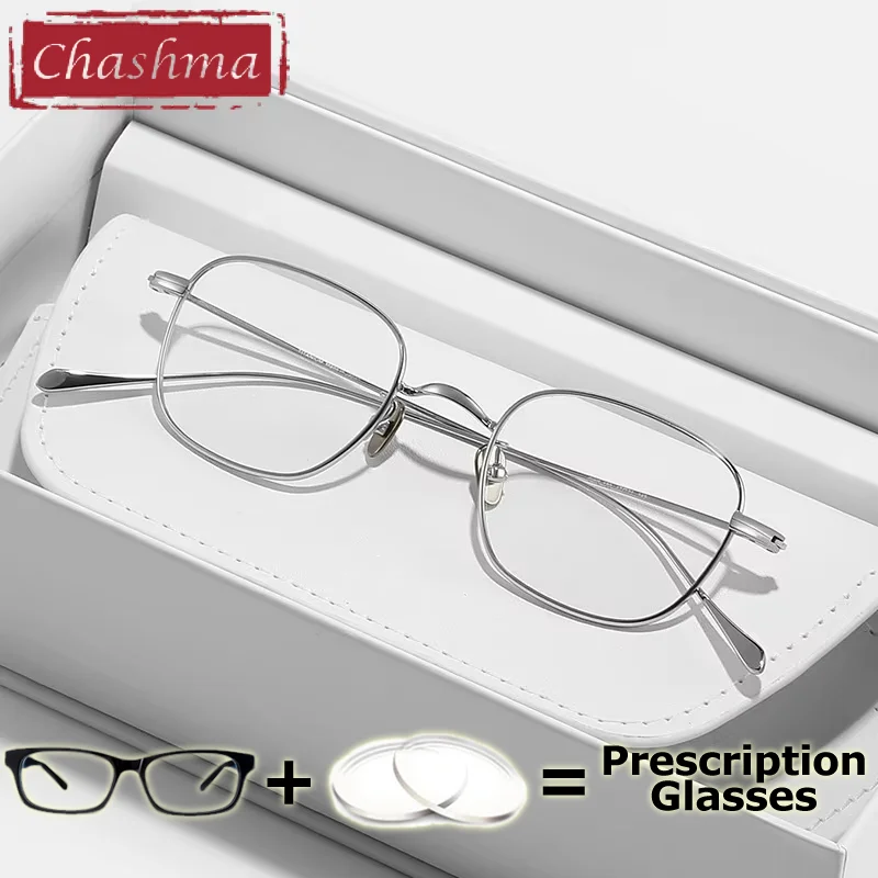 تشاشما الرجال التيتانيوم النقي نظارات الضوء البصري وصفة طبية نظارات صغيرة موضة قصر النظر بالقرب من البصر نظارات متعددة البؤر