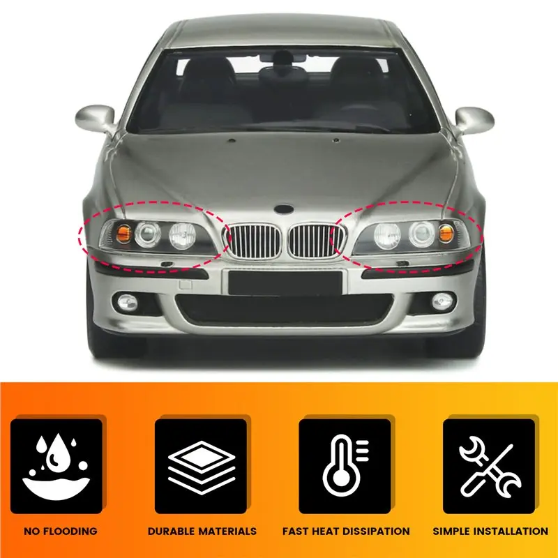 عالية الجودة لسيارات BMW 5 سلسلة E39/520/530 2000-2004 استبدال سيارة العلوي قذيفة كشافات غطاء للعدسات الزجاج