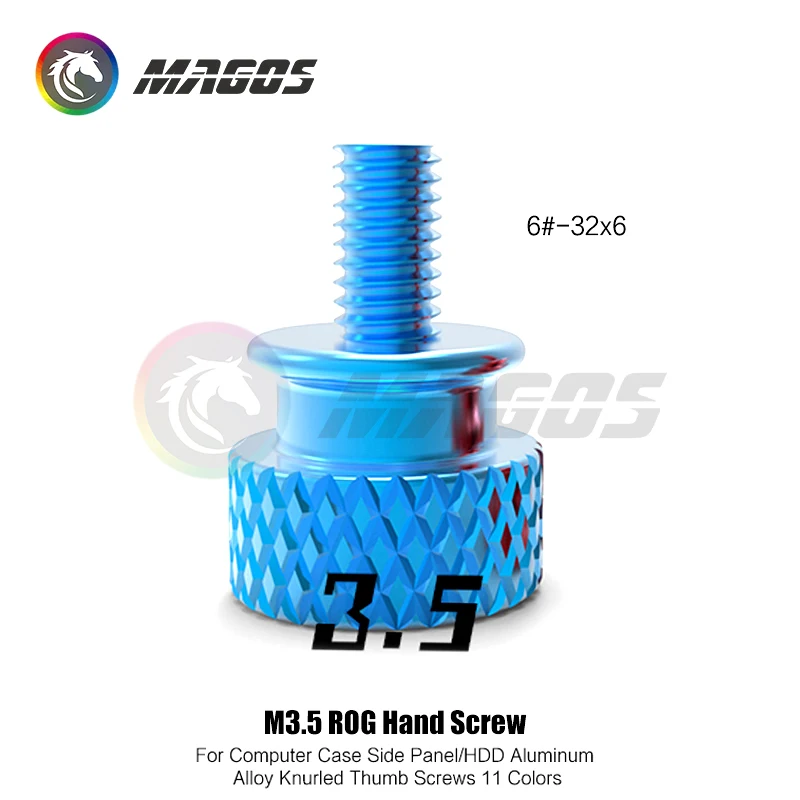 Computer Case M3.5 Screws Hand Twisting Step Thumb Knurled ROG Logo PC Beautify MOD Part 11 Colors,5Pcs