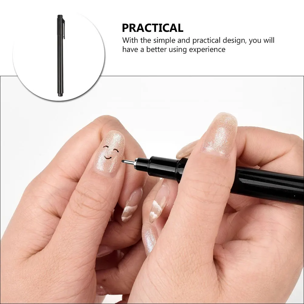 1 قطعة مسمار الفن القلم الأسود مانيكير اللوحة القلم DIY مسمار ديكور أداة لصالون المهنية المنزل استخدام مانيكير العرض #6