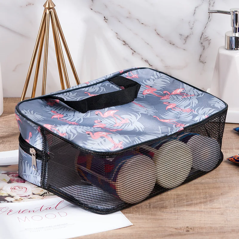 Fashion Tote Floral Lattice Makeup Case Women Wash Travel Large-capacity Portable Storage Bag Female Floral Print Cosmetic Bags