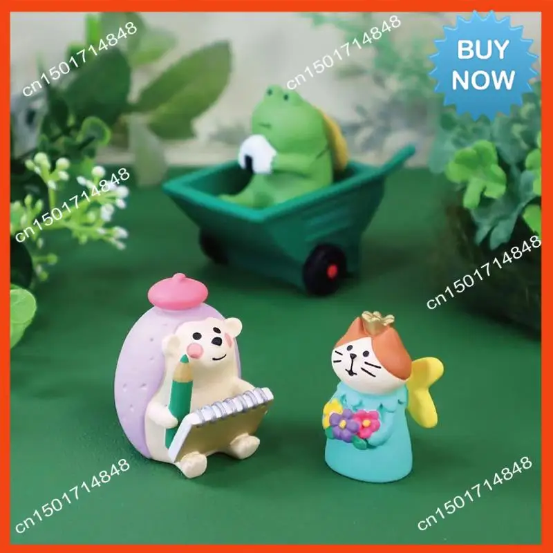 

Миниатюрные фигурки из смолы BISM, милая скульптура лягушки для уличного сказочного сада и декора стола, очаровательная статуэтка