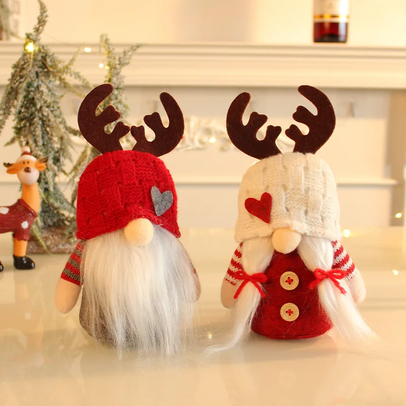 Christmas Gonme Dolls Faceless Old Man Rudolf Dwarf Ornaments Gonmes Christams Decorations  Xmas Gifts for Kids Room Decor