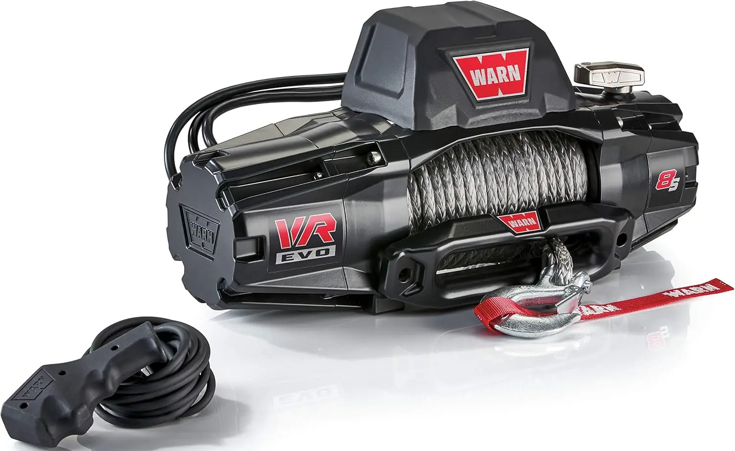 WARN 103251 VR EVO 8-S Electric 12V DC Winch with Synthetic Rope: 3/8