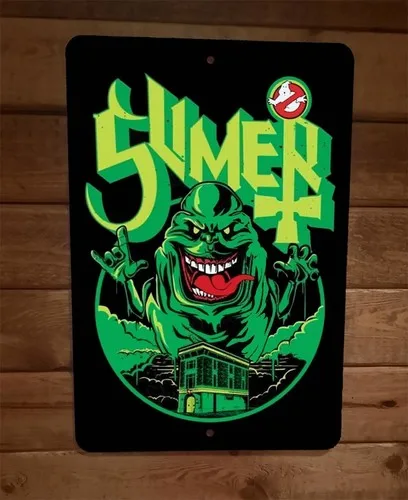 Slimer Firehouse Ghostbusters Horror Halloween  Metal Wall Sign Poster