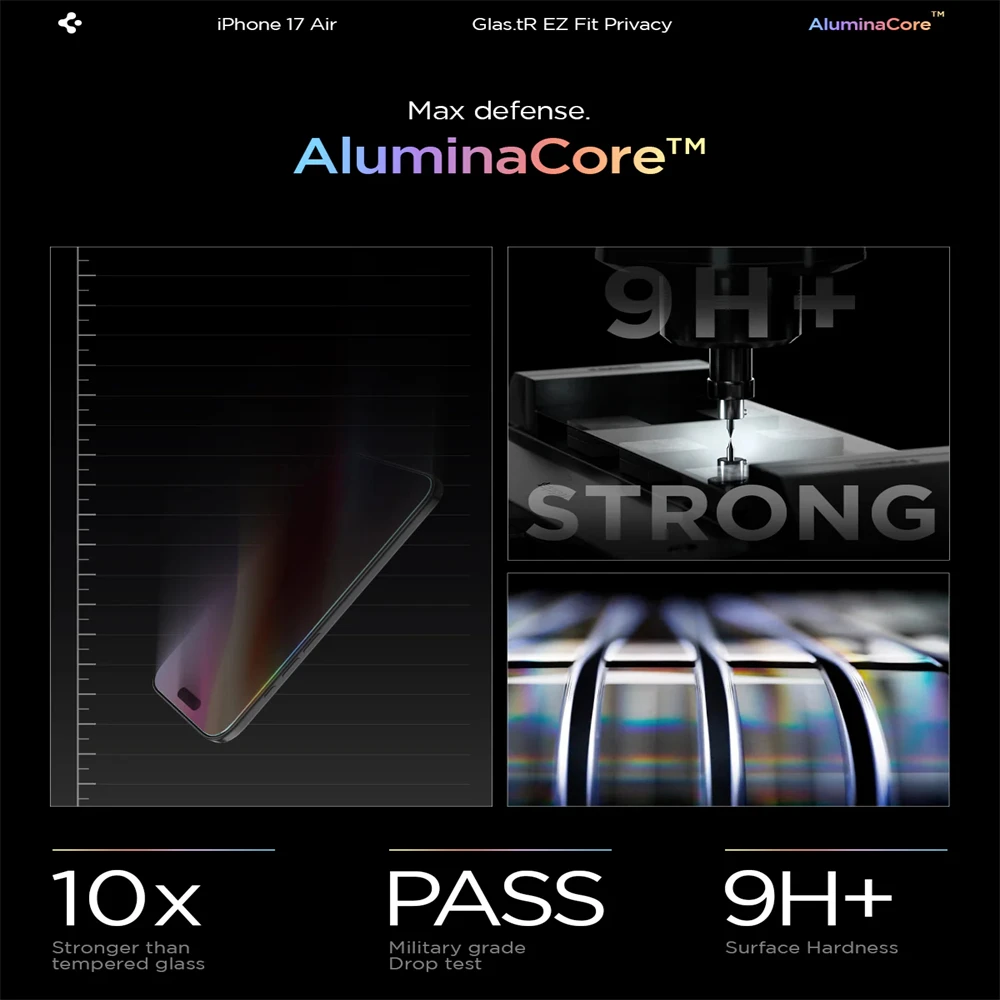 2 Stück Spigen Glas.tR EZ Fit Sensor-Schutzfolie für iPhone 18 17 Pro Max 16 15 14 Plus Air Panzerglas Sichtschutzfolie – Detail 10