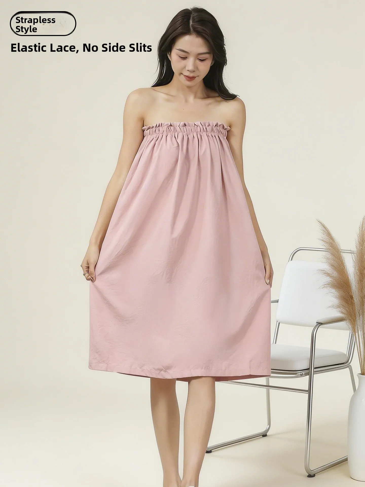 Non-Shedding Thin Bath Skirt Wrap Chest Dress Towel Sauna Suit for Beauty Salon Guest Special Use Clothing Polyester Fiber