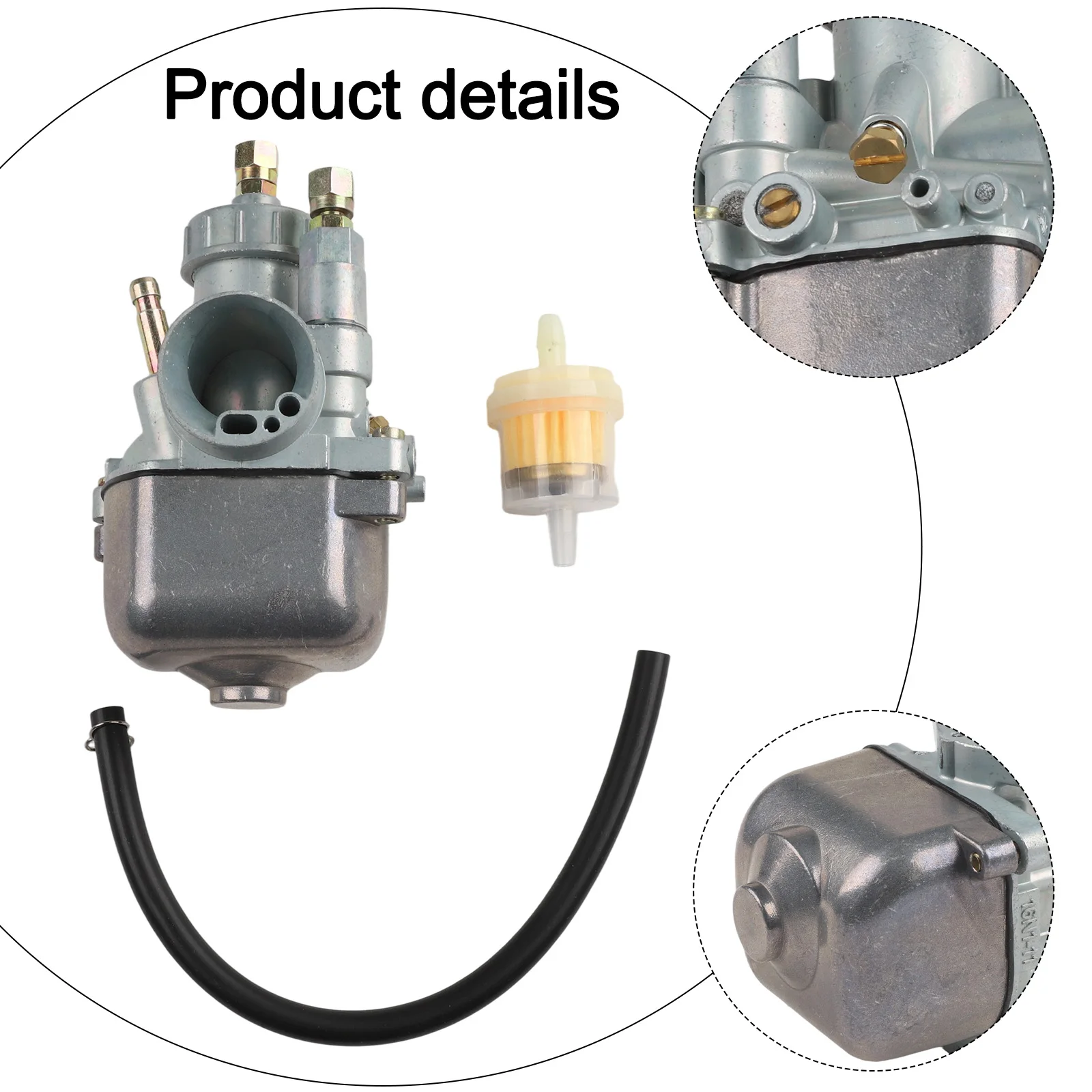Motorcycle Carburetor 21mm Carburetor Construction Improved Fuel Efficiency Precise Fuel-Air Mixture Engine Startup