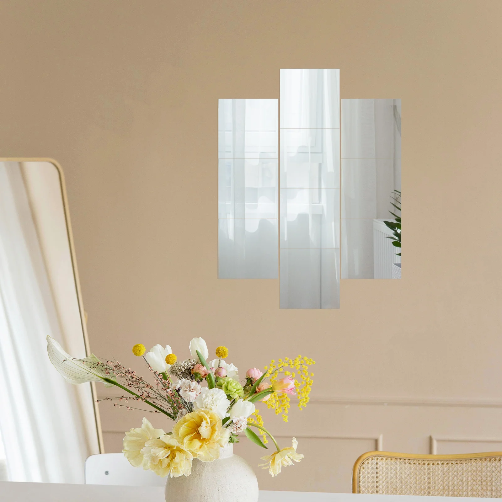 

Full Body Mirror Wall Stickers Peel Stick For Living Room Large Reflective Tiles Wall Decor Home Decoration Art Decal