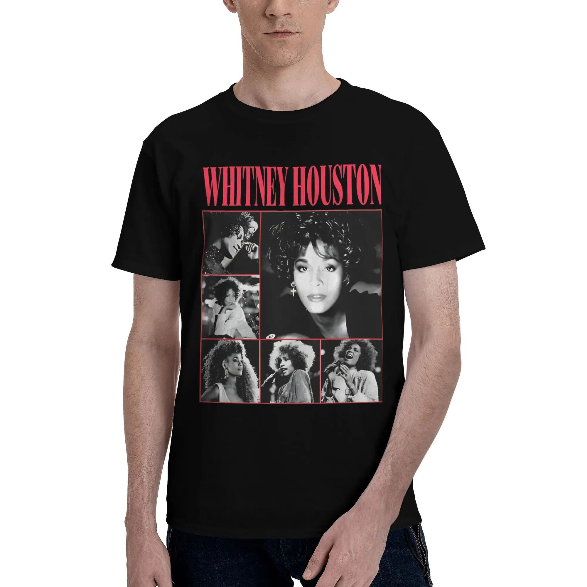 Whitney Houston   Novelty Graphic 100% Cotton T-Shirt Whitney Houston Tees Tops For Men