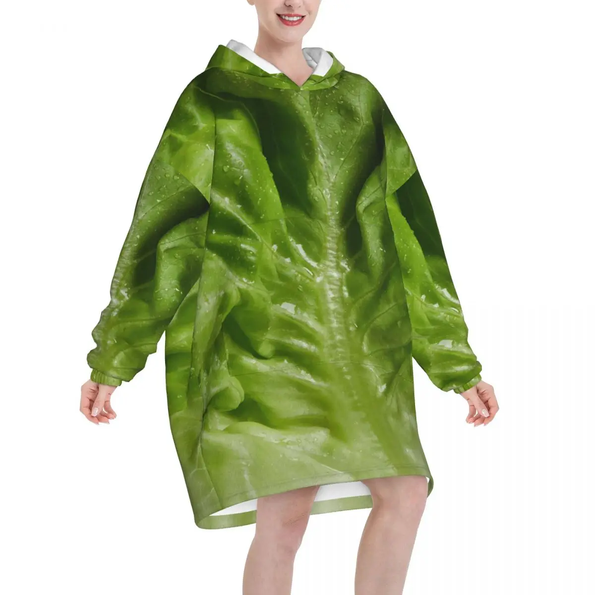 Cabbage Wearable Blanket Hoodie for Women Men Oversized Sweatshirt Blanket with Pocket