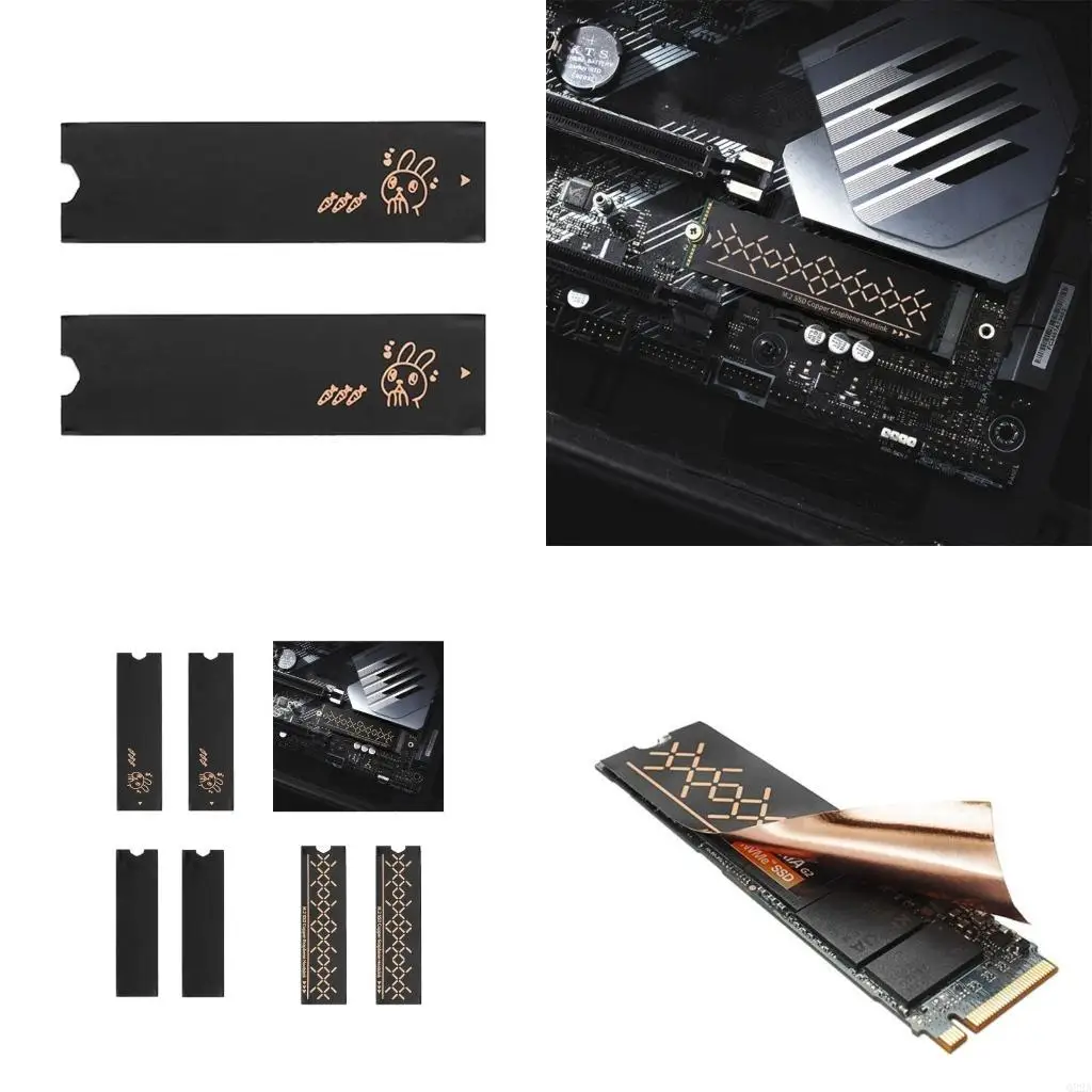 

Q22A 2Pcs Coating M.2 SSD Heat Sink Copper Foil Coolers Radiator Cooling Pad