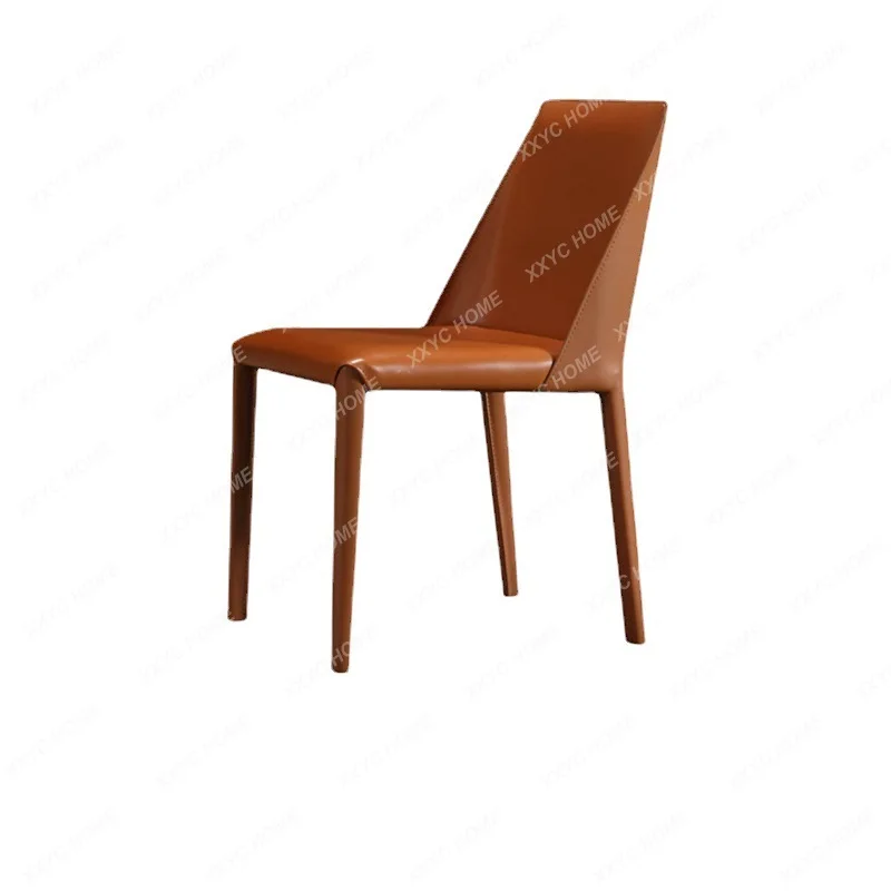 Light Luxury Saddle Leather Home Living Room Dining Chair Modern Minimalist Chair Armchair Armchair