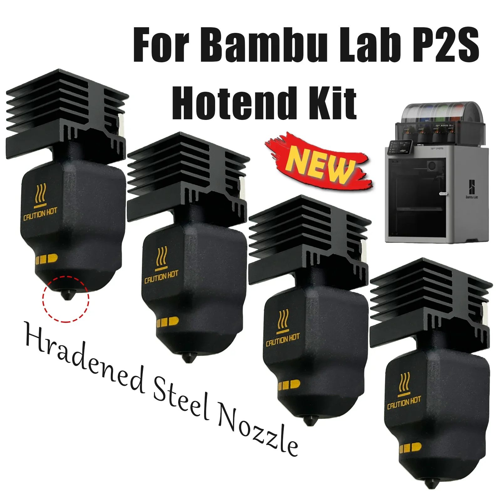 

Стандартный комплект хотэнда для 3D-принтеров Bambu Lab P2S, X2D, H2S, H2D (0.2/0.4/0.6/0.8 мм) – сменный комплект хотэнда для Bambu Lab
