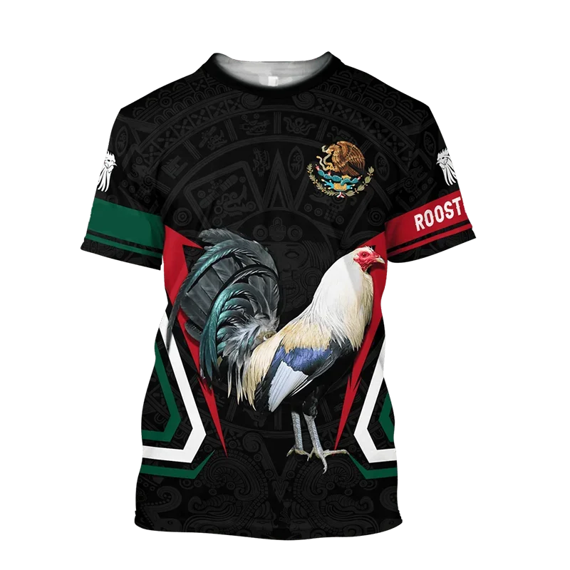 Fighting Rooster 3D Print O-Neck T-shirt Men Pullover Casual Short Sleeve T Shirt Fashion Streetwear Harajuku Unisex Clothes view 2