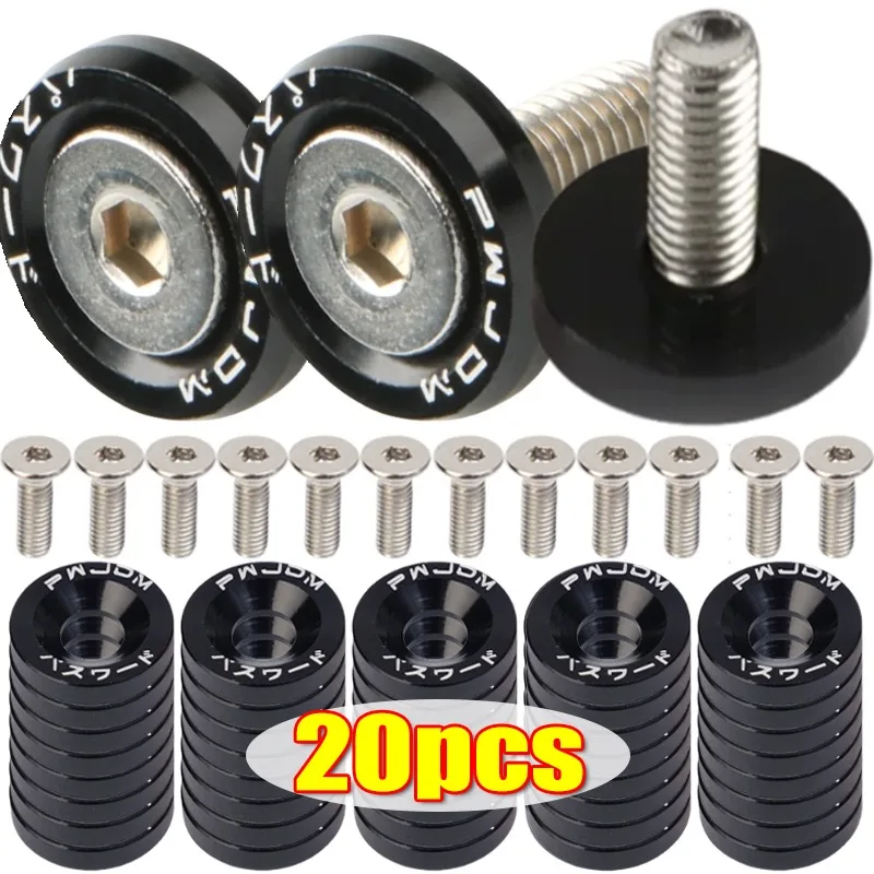 Car Bumper Fastener Modification Fender Washer License Plate Bolt M6 Screw JDM Style Aluminum Gasket Engine Bay Dress Up Kit