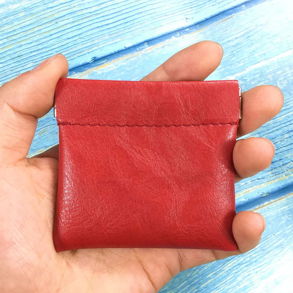 Solid Color Small Coin Purse PU Leather Simple Short Wallet Coin Earphone Storage Bag Credit Card Holder Money Change Key Bags