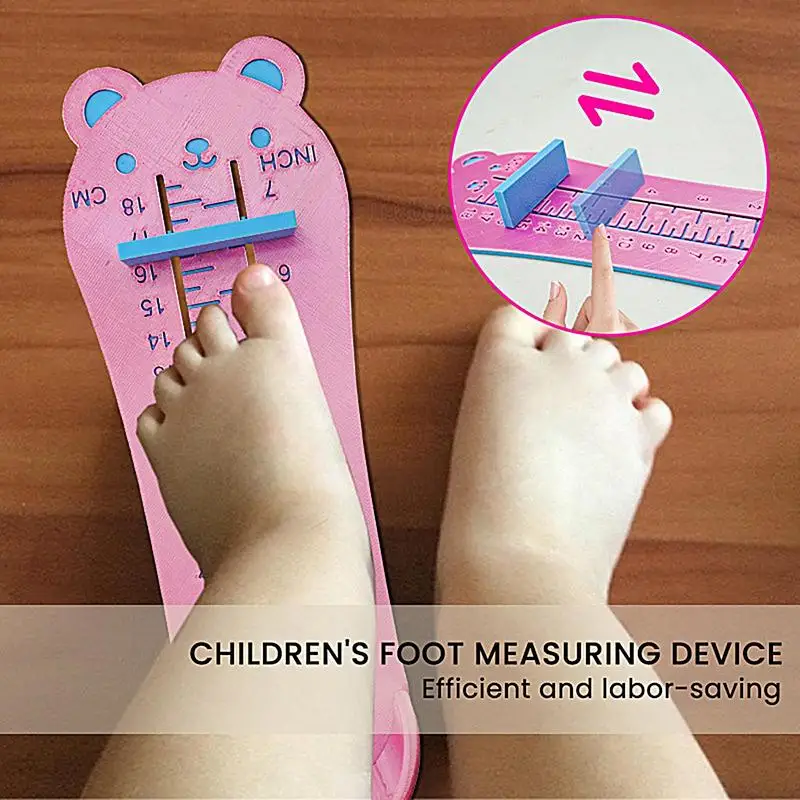 

Baby Shoe Sizer Foot Measurement Gauge Cute Accurate Measuring Tool With Double-Scale Display For Shopping Growth Tracking