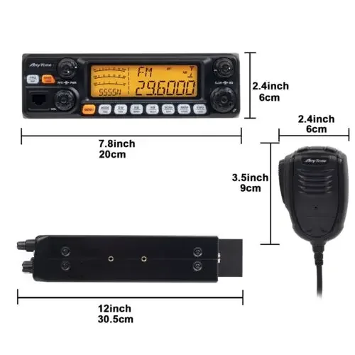 AnyTone AT-5555N II 10 Meter Radio for Truck, with CTCSS/DCS Function 60W Powe