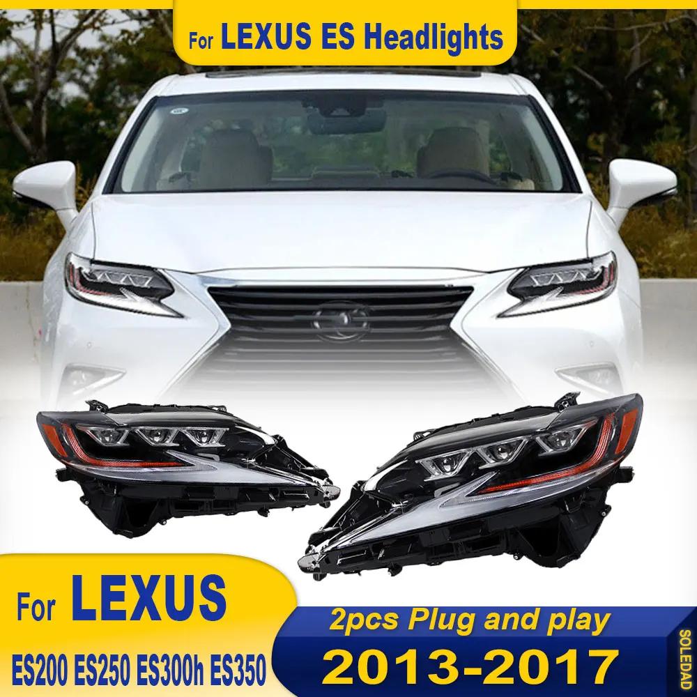 Car Full LED for Lexus ES HeadLight 2013-2017 ES300 LED Headlight ES200 ES250 ES350 DRL Turn Signal Low High Beam Projector Lens