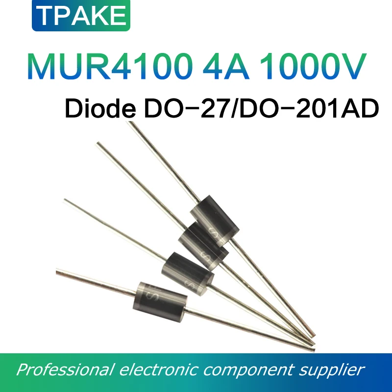 10pcs MUR4100 4A 1000V DO-27 DO-201AD Fast Recovery Diode