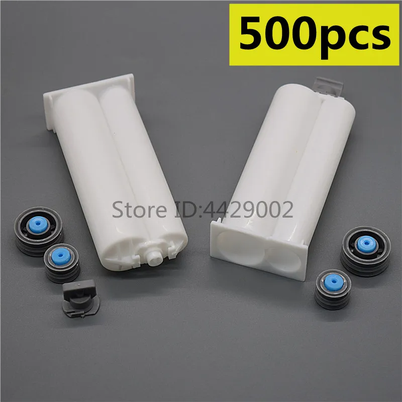 500 Stück 50ml Leere Doppelkartuschen 1:2 Epoxidharz-Klebstoff-Tuben Zweikomponenten-AB-Klebstoffkartuschen AB-Epoxidkartuschen & Dichtungskolben – Detail 1