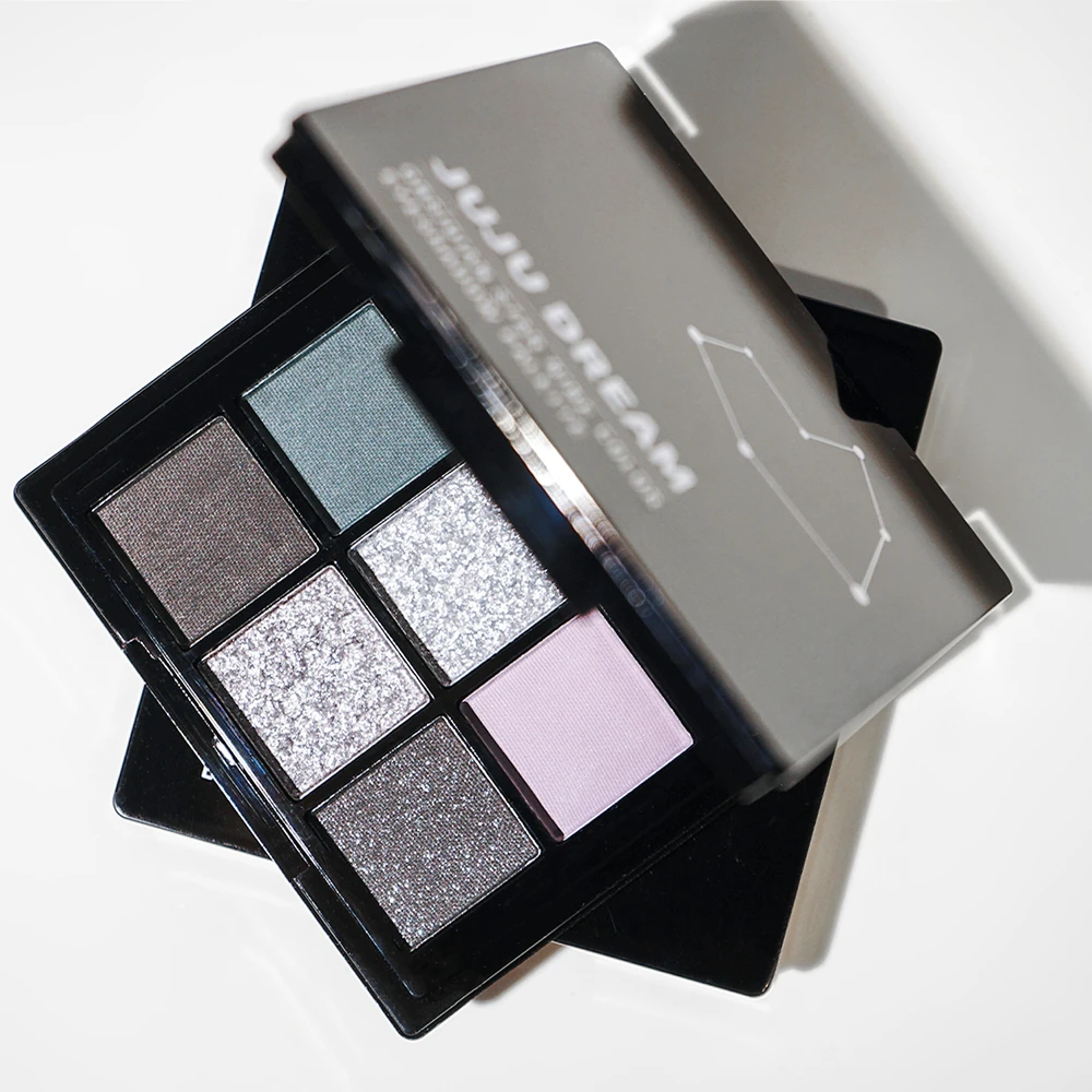 Neunfarbige Lidschatten-Palette, grau-rosa, rauchiges Make-up, matt, perlmuttartig, seidenraupe, aufhellender Make-up-Lidschatten