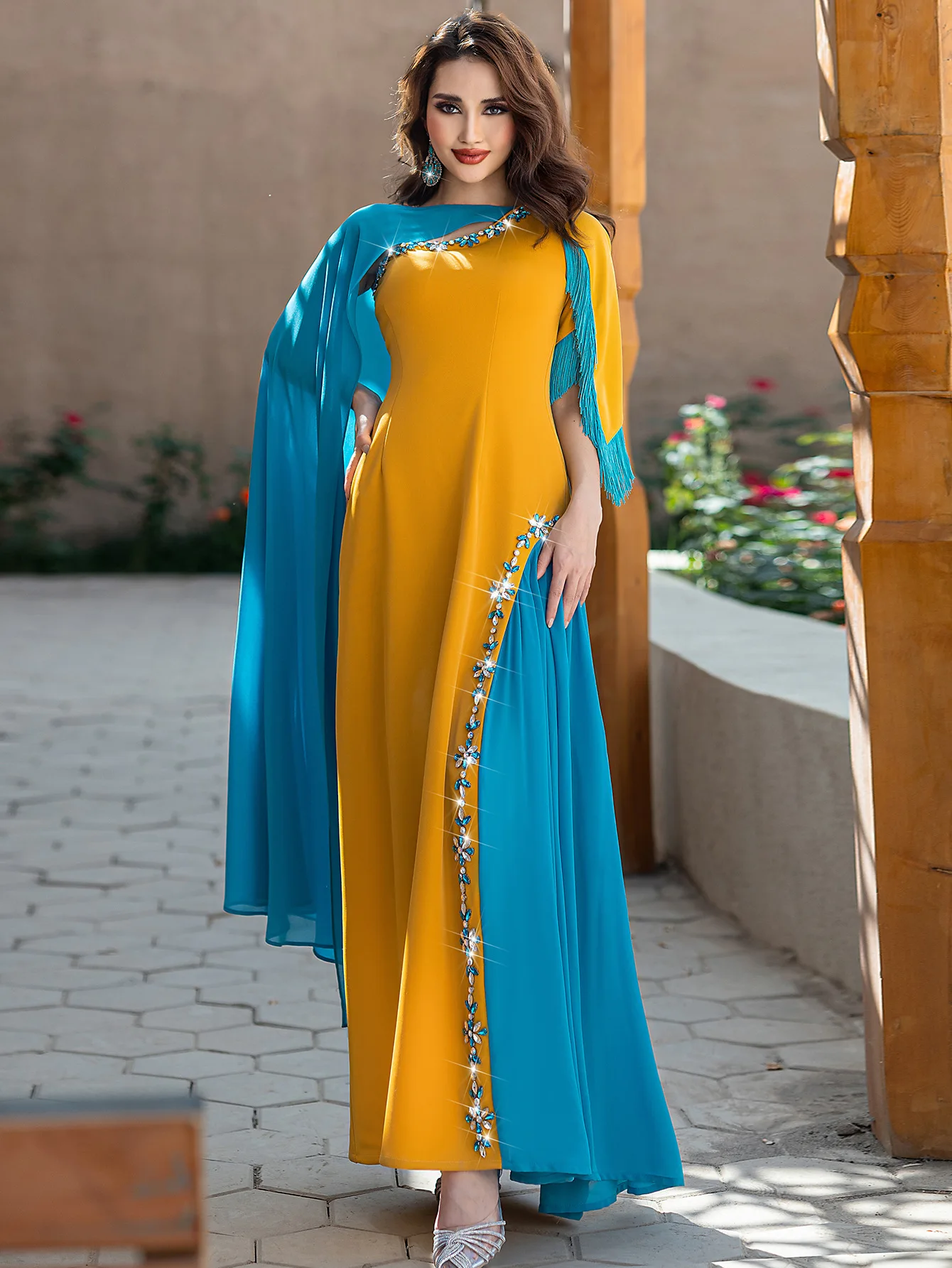 

Eid Muslim Dress Women Abaya Tassel Diamond Party Long Dresses Vestidos Largos Caftan Jalabiya Ramadan Dubai Arab Long Robe 2025