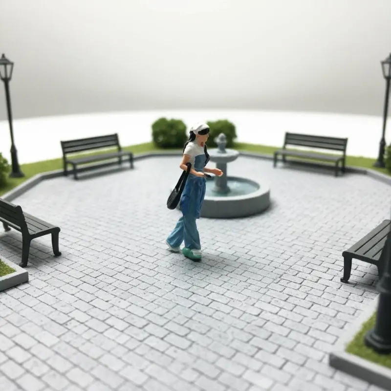 

Hat Girl Miniature Highly Detailed 1:64 Scale Girl Figure Hand-Painted Tiny Figurine Realistic Design Resin Miniature Scene