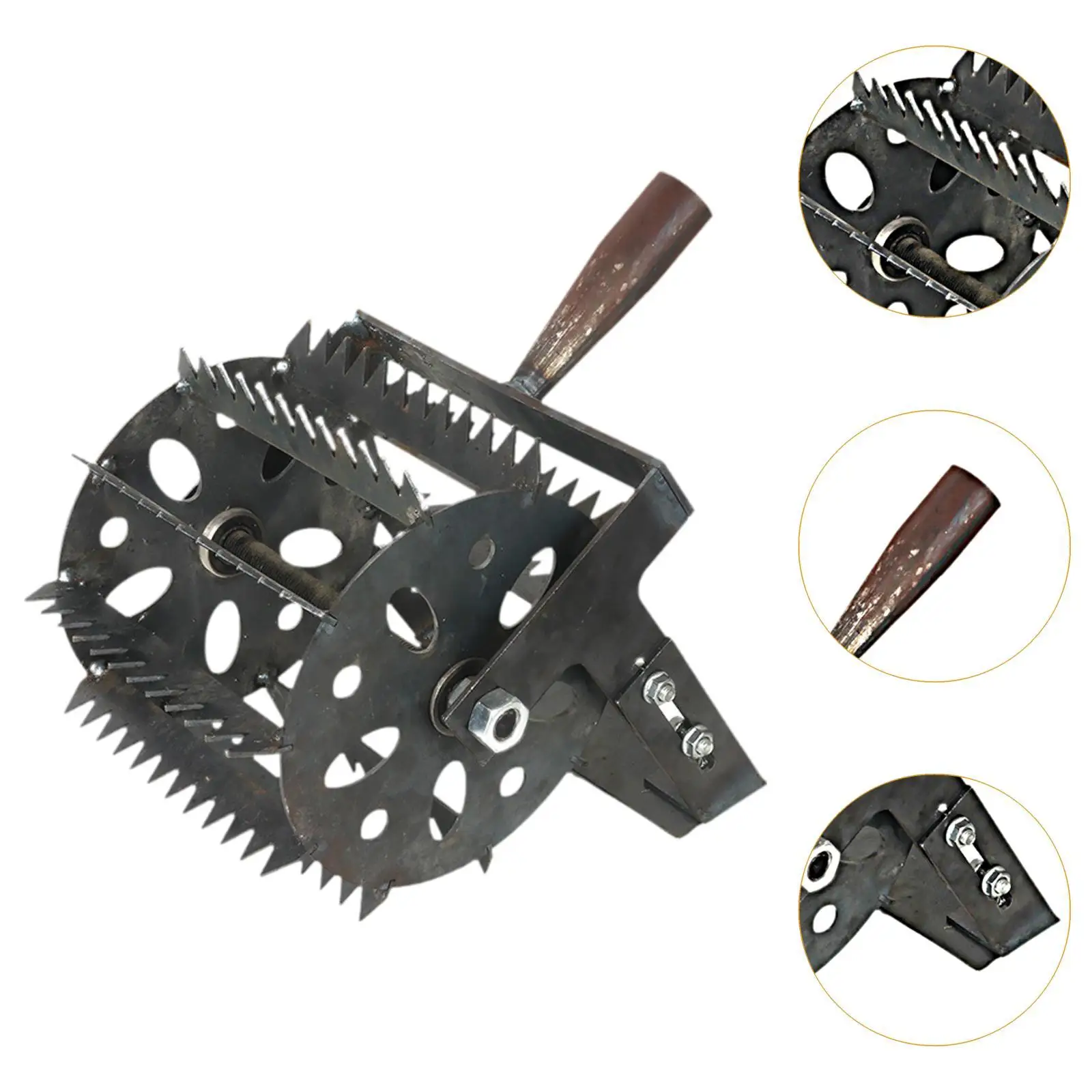 Alat Weeder Manual Rol Gulma Penghilang Gulma Aerator Rumput Bergulir untuk Penanaman