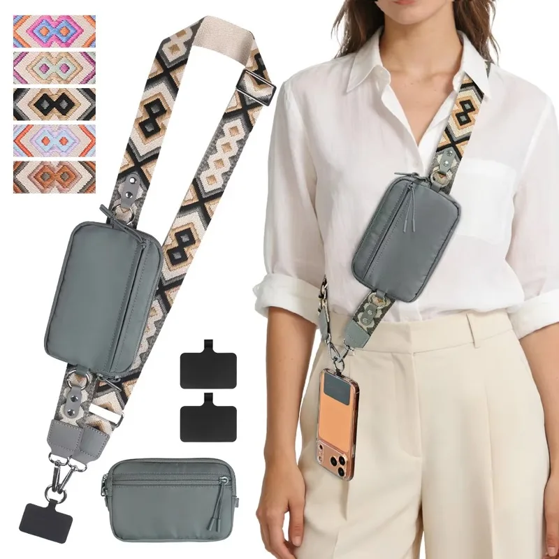 Outdoor Multicolor Crossbody Bags RFID Blocking Detachable Wallet Small Bag Lanyard with Wallet, Bags for Woman Travel Anti Loss