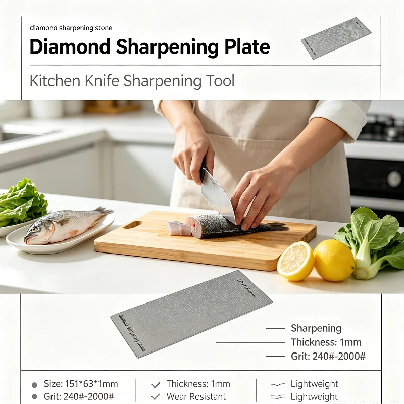 151*63*1mm Diamond Whetstone 240#-2000# Starry Surface Ultra-thin Grinding Stone for Home Kitchen